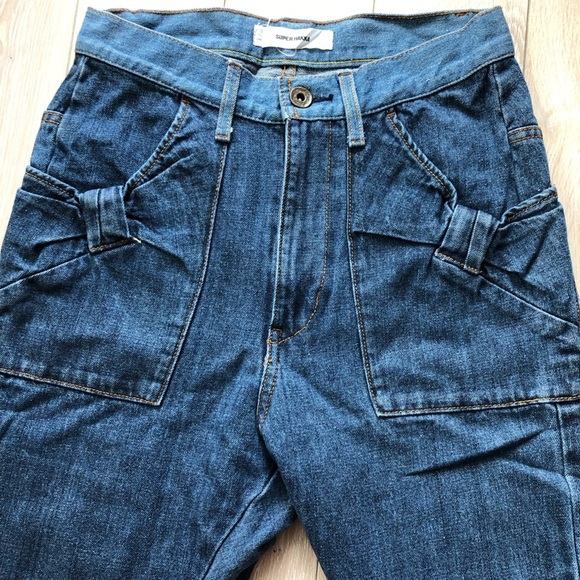 Super Hakka Japanese Brand Bow Detailed Pocket High Rise Jeans Size S - Picture 6 of 13